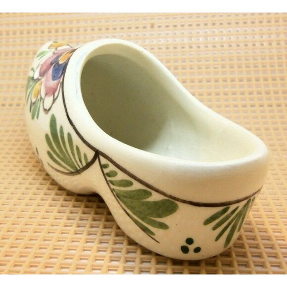 Delft Hand-Painted Ceramic Dutch Clog Shoe Multi-Color Floral Miniature Souvenir - Picture 3 of 8
